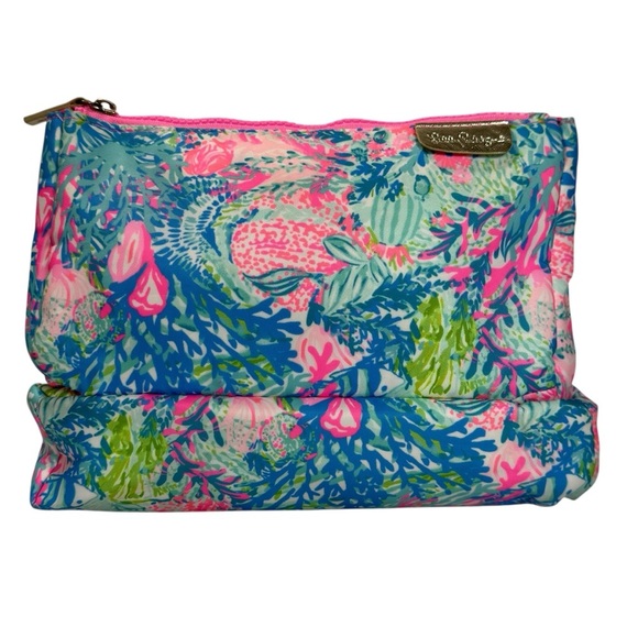 Lily Pulitzer “Fish My Wish” Trifold Make Up Bag. - Picture 9 of 9